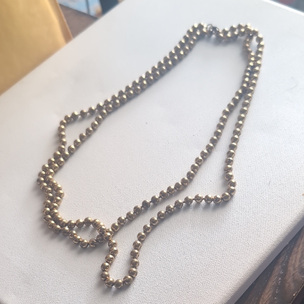 Vintage Gold Vermeil Bead Long Necklace